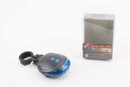 Фонарь задний 5 диодов+2 лазерных луча, чёрно-синий DW-681 (без батареек), FIX-409797