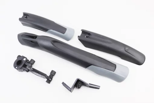 Крылья пластмассовые 24-26" MTB быстросъёмные, чёрно-серые H-N27F/H-N27B, FIX-409798