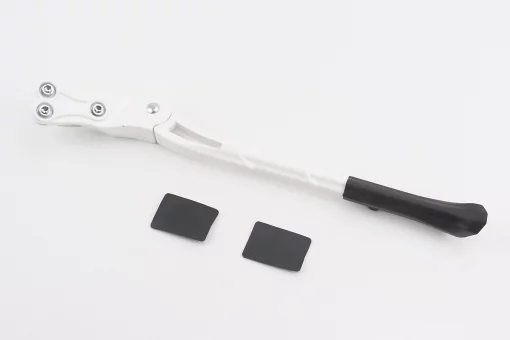 Подножка боковая задняя для 26", крепление за перо рамы, алюминиевая, белая HS-016, FIX-409799