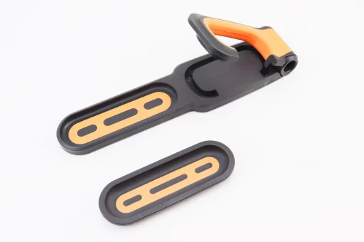 Кріплення велосипеда за колесо до стіни складане, пластмасово-металеве, чорно-помаранчеве HS-009В (без дюбелів), FIX-409805