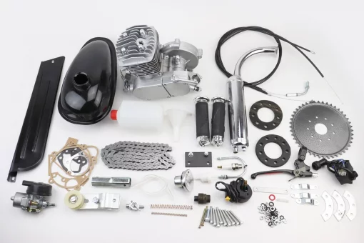 Двигатель велосипедный 2Т + комплект для установки, СЕРЫЙ, FIX-307053