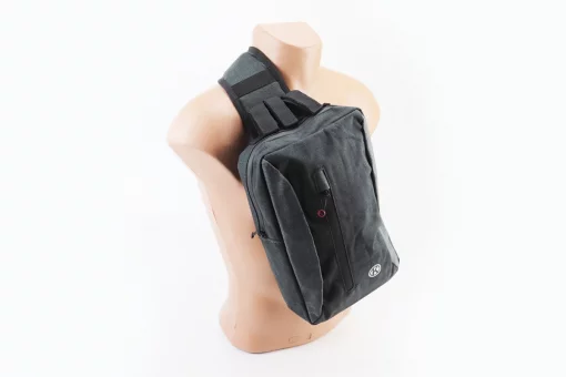 Сумка-слинг через плечо (на руль электросамоката), крепл. на липучке, быстросъёмная, чёрно-серая, FIX-409812