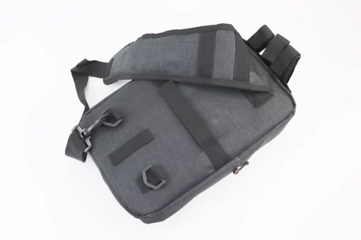 Сумка-слинг через плечо (на руль электросамоката), крепл. на липучке, быстросъёмная, чёрно-серая, FIX-409812