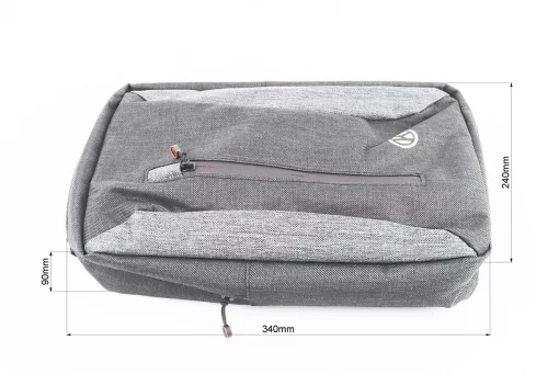 Сумка-слинг через плечо (на руль электросамоката), крепл. на липучке, быстросъёмная, чёрно-серая, FIX-409812