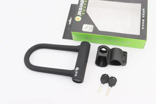 Замок противоугонный U-образный 130x195 (65х145)мм, толщина скобы 16мм под ключ, чёрный T608, FIX-409817