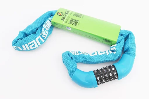 Замок протиугінний ланцюговий 1000х6мм з 5-ти значним кодом, блакитний 601, FIX-409818