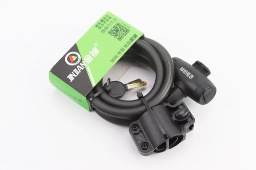 Замок противоугонный тросовый 1500х12мм под ключ, крепл. за трубу сидения, 508, FIX-409823