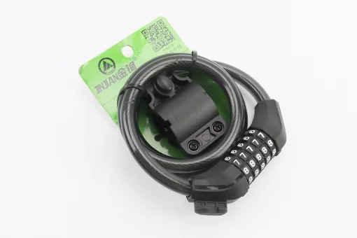 Замок противоугонный тросовый 1200х12мм с 5-и значным кодом, крепл. за трубу сидения, 507, FIX-409826