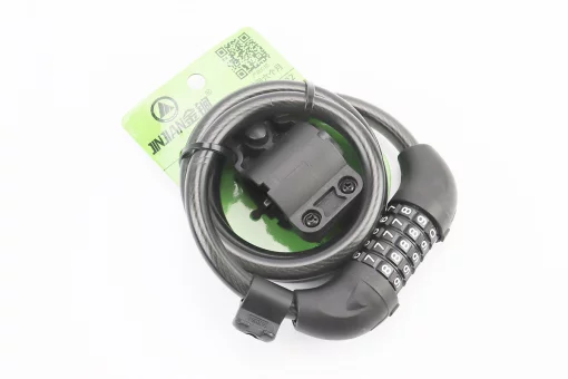 Замок противоугонный тросовый 1200х12мм с 5-и значным кодом, крепл. за трубу сидения, 502/501, FIX-409827