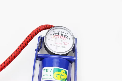 Насос ножной для шин однопоршневой 220*80мм "малый, шток тонкий" синий, FIX-301086