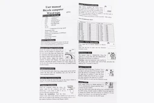 Велокомпьютер 15-функций, проводной, чёрный (без батареек) Crosser 268А, FIX-409852