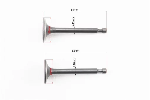 Клапан впускной (h-64; D-25; d-5,45), выпускной (h-62; D-24; d-5,45) к-кт 2шт 168F, FIX-601018