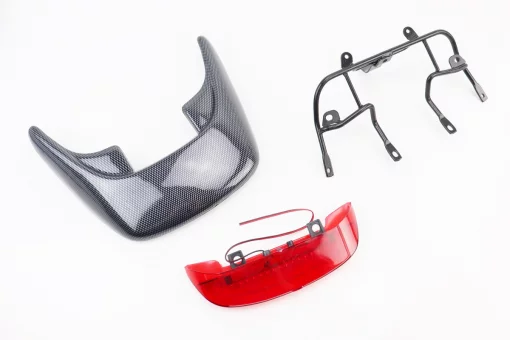 Honda DIO AF-28 пластик - "спойлер", КАРБОН +крепление+фонарь "спойлера" к-кт, FIX-329169