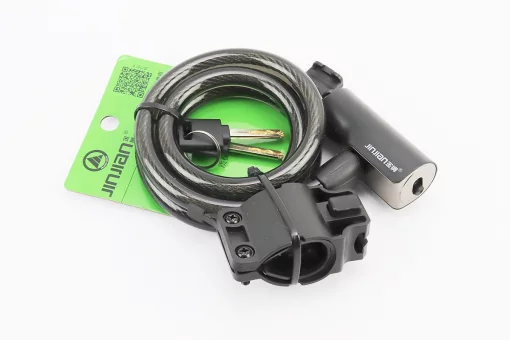 Замок протиугінний тросовий 1000х12мм під ключ, кріп. за трубу сидіння, чорний 511, FIX-409941