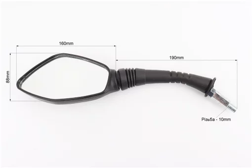 Зеркала к-кт "Lux" черные м10 (ножка в резиновом кожухе), FIX-301282