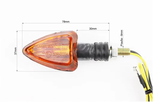 Поворот "стріла" карбон. (помаранчове скло), пара 5514, FIX-301288