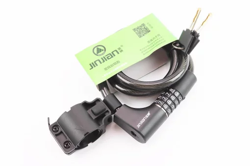 Замок противоугонный тросовый 1200х12мм с 4-х значным кодом + ключ, крепл. за трубу сидения, черный 535, FIX-409980