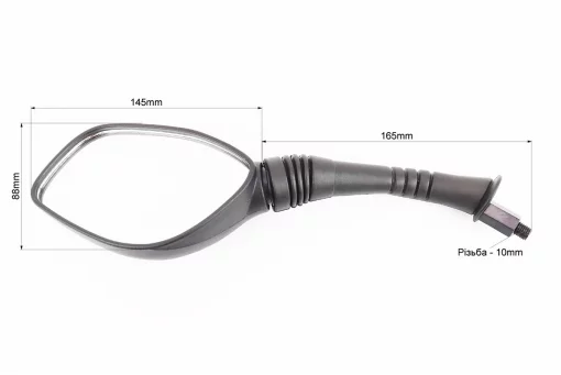 Дзеркала к-кт DIO- чорні "Lux краплі", м10 "довга ніжка в чохлі гумовому" (ССС - знак якості), FIX-301302