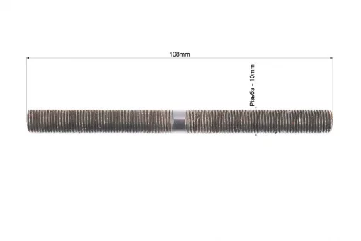 Ось передняя MTB M10х108мм, под эксцентрик, чёрная, FIX-403102