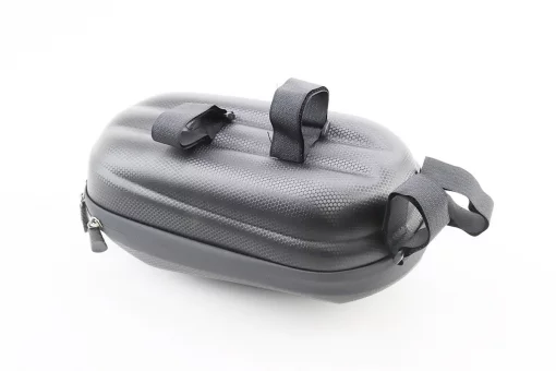 Сумка на руль электросамоката (жёсткий чехол) 300x150x125мм, крепл. на липучке, влагозащитная, "карбон" 033, FIX-410082