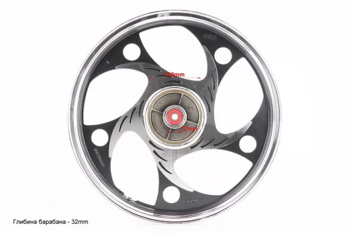 Диск задній литий 1,6-17" ALPHA/ACTIVE "хвиля", чорний (вісь 12мм), FIX-320431