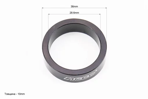 Кільце вилки 1-1/8 h10мм, чорне, FIX-403226