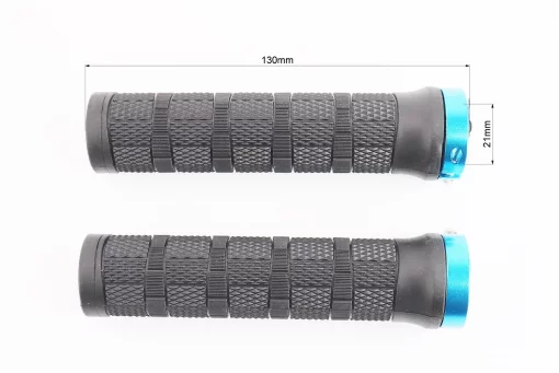 Ручки руля 130мм с зажимом Lock-On, чёрно-синие, FIX-403247