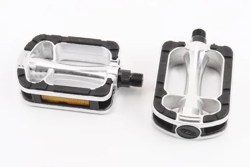 Педали CITY 9/16" (112x72x25mm) алюминиевые, серебристо-чёрные NWL-369RL, FIX-403271
