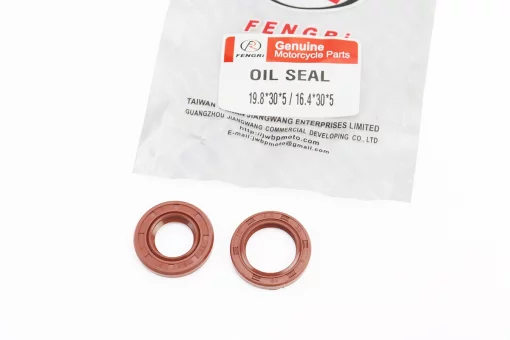 Сальники к-кт 2шт (16,4x30x5; 19,8x30x5) коленвала, коричневый, от 20шт -20%, FIX-349181