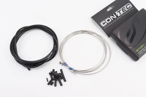 Трос - комплект гальмівний універсальний "ПОВНИЙ" (сорочка 5мм х 3м, троса Slick Stainless 1350/2350мм, ковпачки, кінцевики,