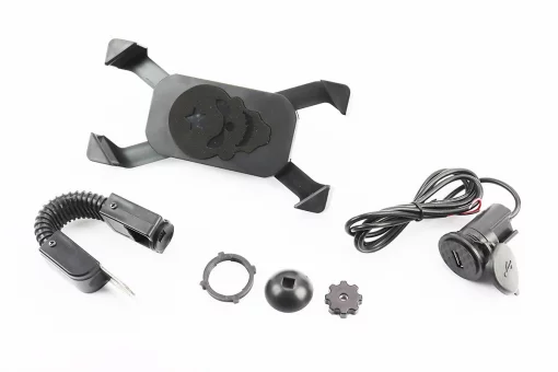 Держатель телефона на гибкой ножке + USB зарядка (миним. размер телефона 60*124мм, макс. размер 80*160мм), FIX-337619