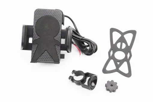 Держатель телефона на руль + USB зарядка (мин. ширина телефона 45мм, макс. ширина 110мм), FIX-337620