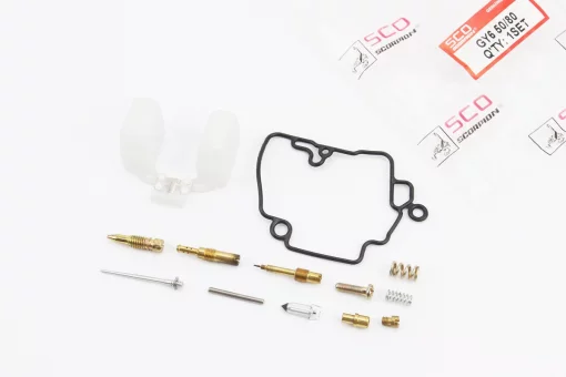 Ремонтный к-кт карбюратора 50-80cc, 12 деталей + поплавок, FIX-349281