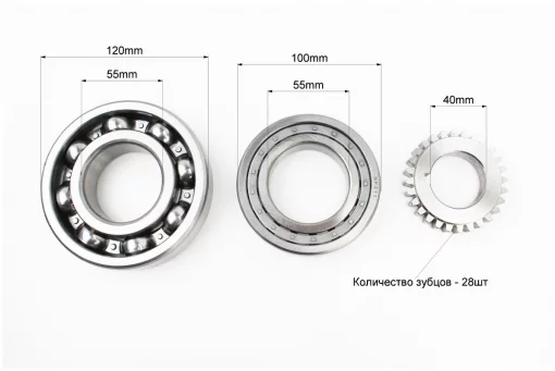 Коленвал R195NM (Dболта-М14x1,5, Dшейки-52mm, H-112mm) +подшипники+шестерня, FIX-210798