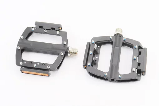 Педали MTB широкие 9/16" (101x98x16mm) со съёмными шипами, 2 пром-подшипника (6*13*5), алюминиевые, чёрные NWL-506B, FIX-411112