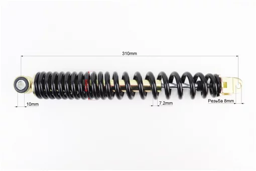 Амортизатор задний GY6/Honda - 310мм*d41мм (втулка 10мм / вилка 8мм), черный, FIX-314023