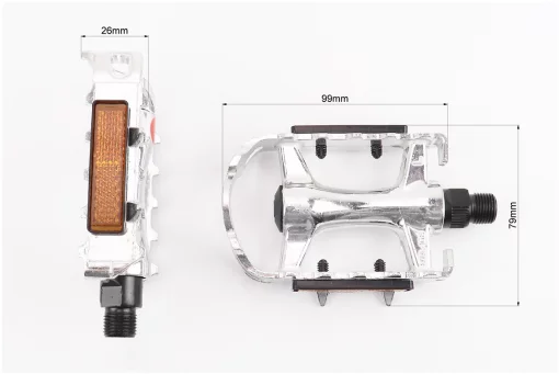 Педалі CITY 9/16" (106x63x26mm) алюмінієві, NWL-108, FIX-411120