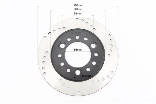 Диск тормозной передний GY6/Honda AF-48 D=180mm, черный, FIX-999195
