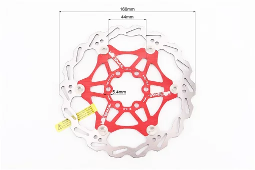 Тормозной диск 160мм, крепл. 6 болтов, на алюминиевом пауке, красный FD-01, FIX-403380