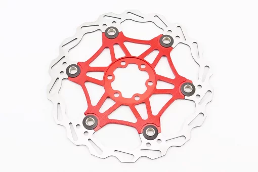 Тормозной диск 180мм, крепл. 6 болтов, на алюминиевом пауке, красный FD-01, FIX-403382