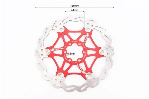 Тормозной диск 180мм, крепл. 6 болтов, на алюминиевом пауке, красный FD-01, FIX-403382
