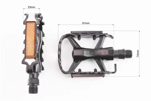 Педали MTB 9/16" (105x74x23mm) алюминиевые, чёрно-серебристые M224DU, FIX-411132