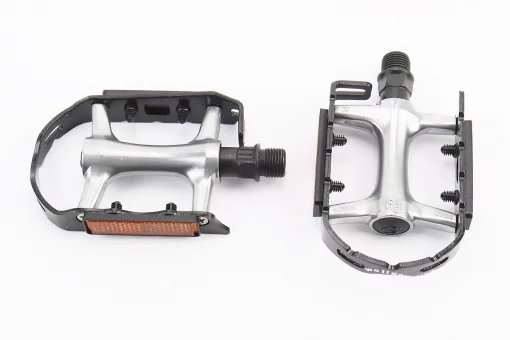 Педали ROAD 9/16" (108x63x24mm) алюминиевые, серебристо-чёрные R126DU, FIX-411137