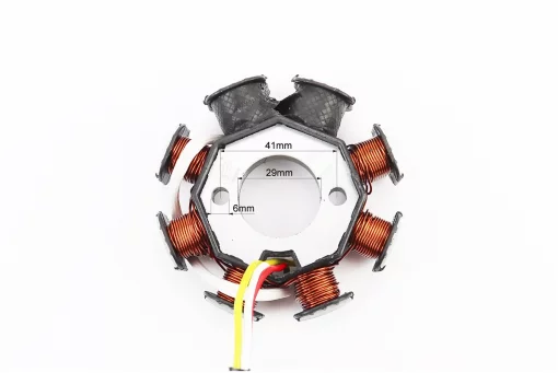Статор магнето (генератора) (8 катушек разъем "мама 2 + 2") высота 28мм, тип 1, FIX-349329