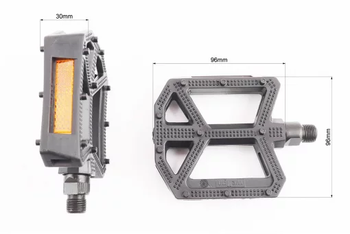 Педали BMX 9/16" (109x96x30mm) пластиковые, чёрные B289DU, FIX-411139