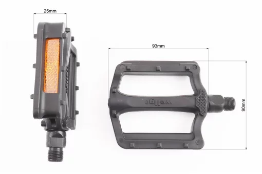 Педалі BMX 9/16" (107x90x23mm) пластикові, чорні B197DU, FIX-411144