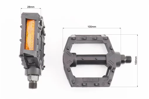 Педалі BMX 9/16" (111x99x23mm) пластикові, чорні 205DU, FIX-411145