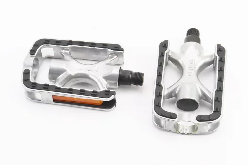 Педали CITY 9/16" (107x70x26.5mm) алюминиевые, серебристо-чёрные C33, FIX-411147