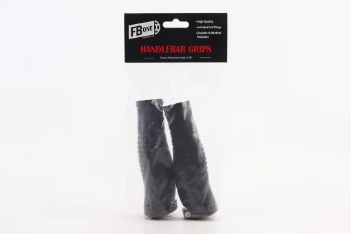 Ручки керма 140мм з затискачем Lock-On з двох сторін, ергономічні, чорні TPR-081, FIX-403434