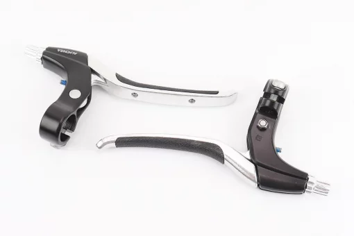 Гальмівні ручки з гумовими вставками, алюмінієві, чорно-сірі HJ-330AD, FIX-411187